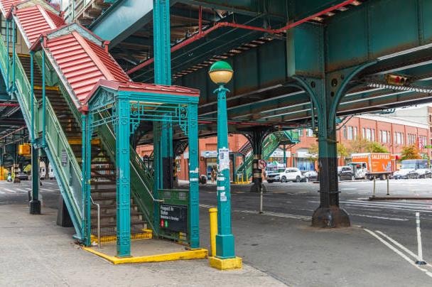Bronx elevated subway station in the Bronx, NYC